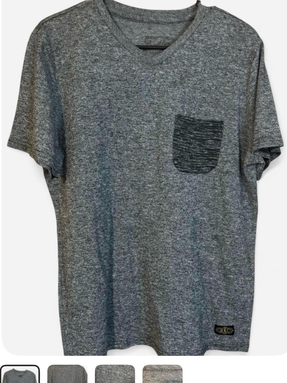 BKC Men's Heather Gray V-Neck Pocket T-Shirt